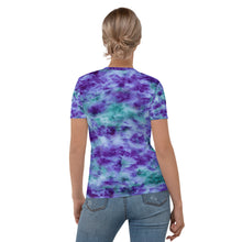 Load image into Gallery viewer, Aqua &amp; Iris Tie Dye Women&#39;s T-shirt