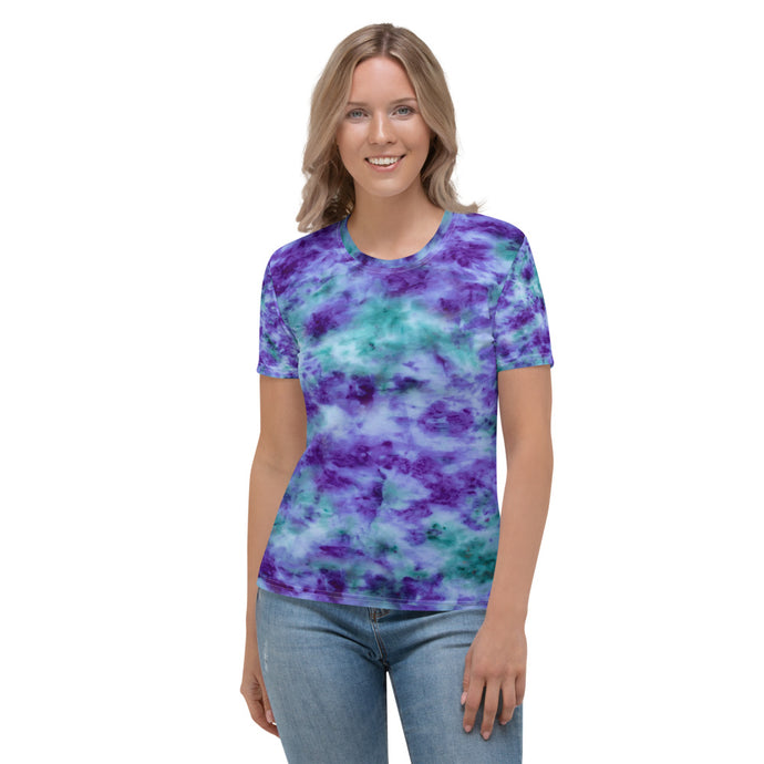 Aqua & Iris Tie Dye Women's T-shirt