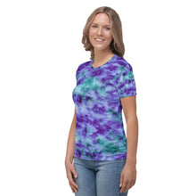 Load image into Gallery viewer, Aqua &amp; Iris Tie Dye Women&#39;s T-shirt