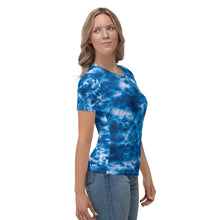 Load image into Gallery viewer, Royal Blue Tie Dye Women&#39;s T-shirt