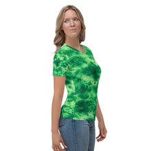 Load image into Gallery viewer, Emerald Tie Dye Women&#39;s T-shirt