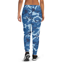 Load image into Gallery viewer, Blue Camouflage Women&#39;s Joggers