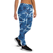 Load image into Gallery viewer, Blue Camouflage Women&#39;s Joggers
