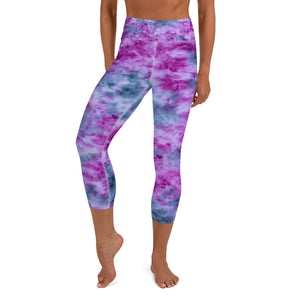 Indigo & Orchid Tie Dye Yoga Capri Leggings