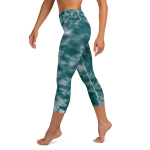 Deep Ocean Tie Dye Yoga Capri Leggings
