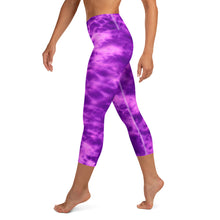 Load image into Gallery viewer, Purple Violet Tie Dye Yoga Capri Leggings