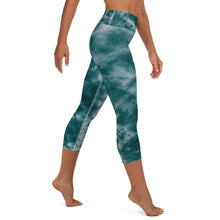Load image into Gallery viewer, Deep Ocean Tie Dye Yoga Capri Leggings