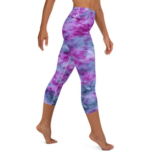 Indigo & Orchid Tie Dye Yoga Capri Leggings