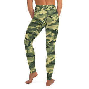 Green Camouflage Yoga Leggings