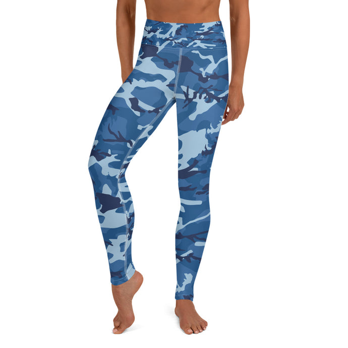 Blue Camouflage Yoga Leggings