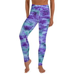 Aqua & Iris Tie Dye Yoga Leggings