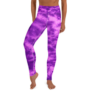 Purple Violet Tie Dye Yoga Leggings