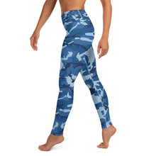 Load image into Gallery viewer, Blue Camouflage Yoga Leggings