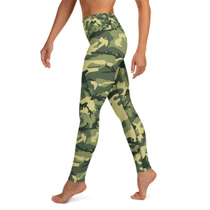 Green Camouflage Yoga Leggings