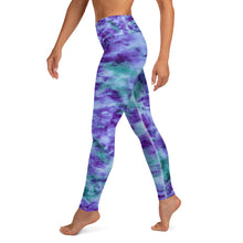 Load image into Gallery viewer, Aqua &amp; Iris Tie Dye Yoga Leggings