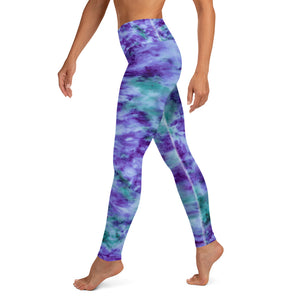 Aqua & Iris Tie Dye Yoga Leggings