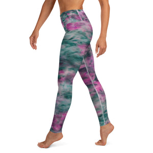 Lilac & Peacock Tie Dye Yoga Leggings