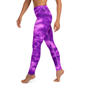 Purple Violet Tie Dye Yoga Leggings