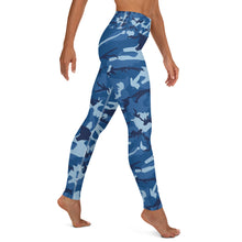 Load image into Gallery viewer, Blue Camouflage Yoga Leggings