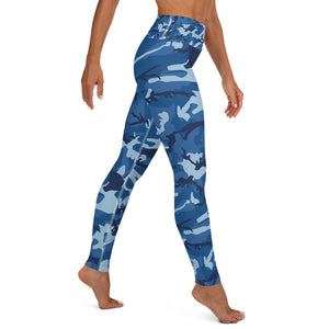 Blue Camouflage Yoga Leggings