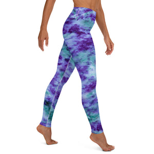 Aqua & Iris Tie Dye Yoga Leggings