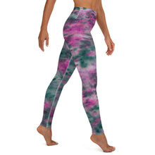 Load image into Gallery viewer, Lilac &amp; Peacock Tie Dye Yoga Leggings
