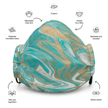 Load image into Gallery viewer, Tiffany &amp; Gold Print Face Mask