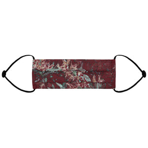 Crimson Floral Face Mask