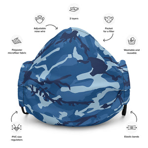 Blue Camouflage Face Mask