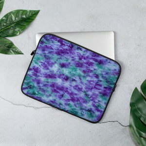 Aqua & Iris Tie Dye Laptop Sleeve