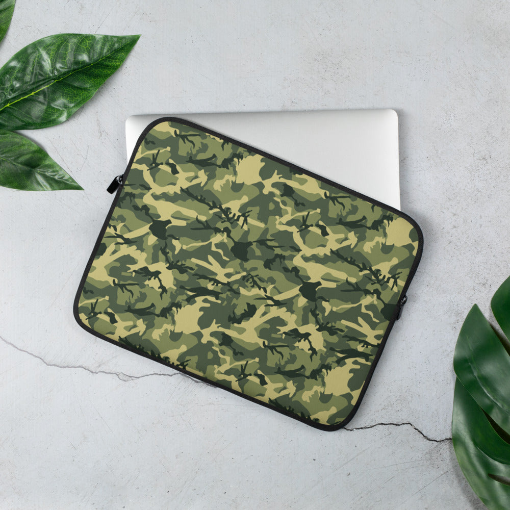 Green Camouflage Laptop Sleeve