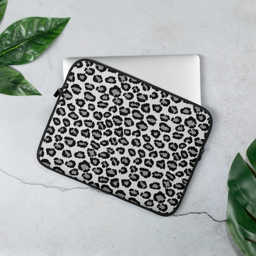 Snow Leopard Print Laptop Sleeve