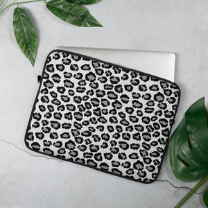 Snow Leopard Print Laptop Sleeve