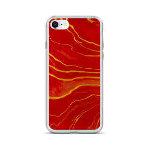 Red & Gold Marble iPhone Case