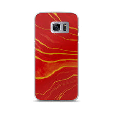 Load image into Gallery viewer, Red &amp; Gold Marble Samsung Case