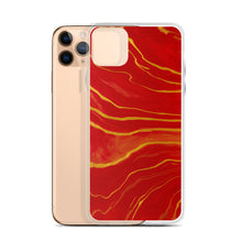 Load image into Gallery viewer, Red &amp; Gold Marble iPhone Case