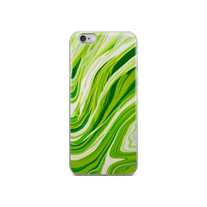 Lime Green Marble iPhone Case