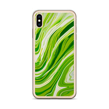 Load image into Gallery viewer, Lime Green Marble iPhone Case
