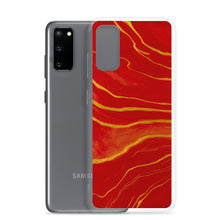 Load image into Gallery viewer, Red &amp; Gold Marble Samsung Case
