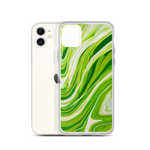 Load image into Gallery viewer, Lime Green Marble iPhone Case