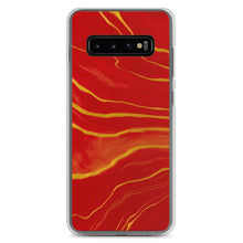 Load image into Gallery viewer, Red &amp; Gold Marble Samsung Case