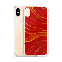 Load image into Gallery viewer, Red &amp; Gold Marble iPhone Case