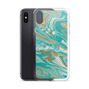 Tiffany & Gold Marble iPhone Case