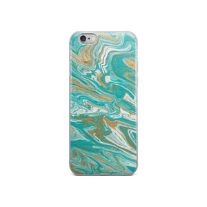 Tiffany & Gold Marble iPhone Case