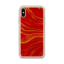 Load image into Gallery viewer, Red &amp; Gold Marble iPhone Case