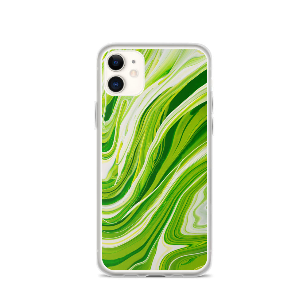 Lime Green Marble iPhone Case