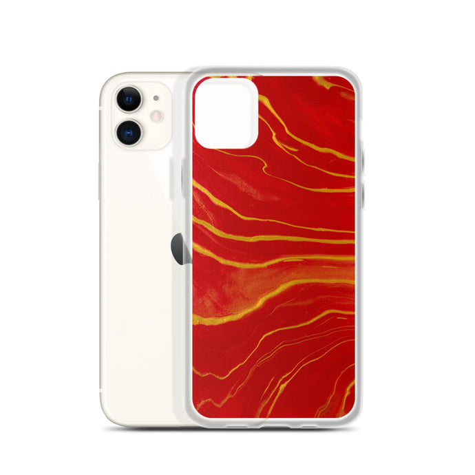 Red & Gold Marble iPhone Case