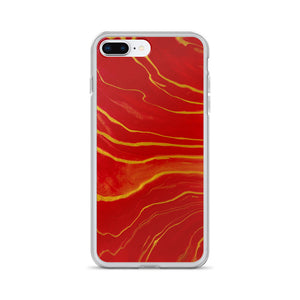 Red & Gold Marble iPhone Case