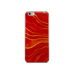 Red & Gold Marble iPhone Case