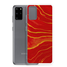 Load image into Gallery viewer, Red &amp; Gold Marble Samsung Case